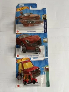 HOT WHEELS Star Wars X-34 Landspeeder + VW Golf MK1 + Alfa Romeo 8c Competizione - Picture 1 of 10
