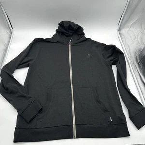 Felpa con cappuccio uomo Vuori mare taglia large nera full zip pile cotone biologico tasca - Foto 1 di 8