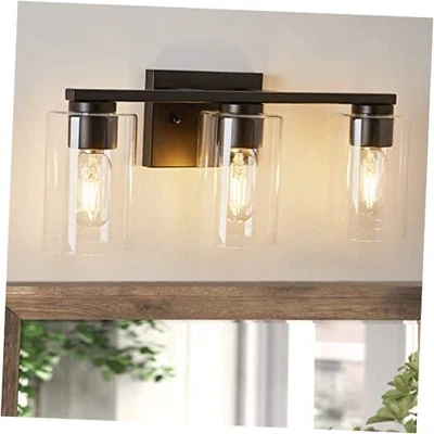  Lámpara de tocador para baño, 3 lámparas, tocador moderno 3 luces negro Foto 1 de 4