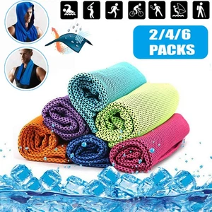 Paquete de 6 toallas de enfriamiento instantáneo toallas heladas para entrenamiento trotar gimnasio yoga deportes - Imagen 1 de 17