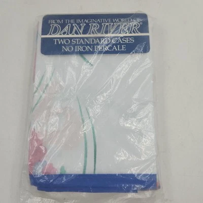 Dan River 2 Standard Pillowcases NOS No-Iron Percale Floral  - Image 1 of 4