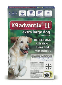 K9 Advantix Ii | Xl Dogs over 55lbs | 6 doses | Repels+kills fleas,ticks,mosqito