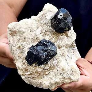 5,24 lb grappe de cristal de quartz tourmaline noire naturelle spécimen minéral - Photo 1/12