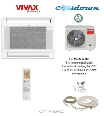 VIVAX Flur-Truhe 12000 BTU + 5 m Montageset 3,81 KW Split Klimaanlage A +++ - Bild 1 von 4