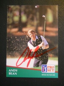 Andy Bean - 1991 Proset Autographed PGA Golf card # 190 - Tour card