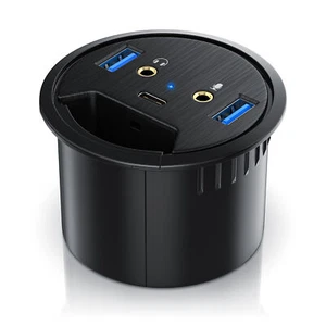 CSL USB 3.2 Gen1 Tisch Kabeldurchführung Tischkabeldose Multi In-Desk Hub - Bild 1 von 7