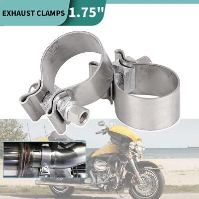 Kit de abrazaderas de escape en cabezal de 1,75" aptas para Harley Road King FLHR Electra Glide Foto 1 de 4