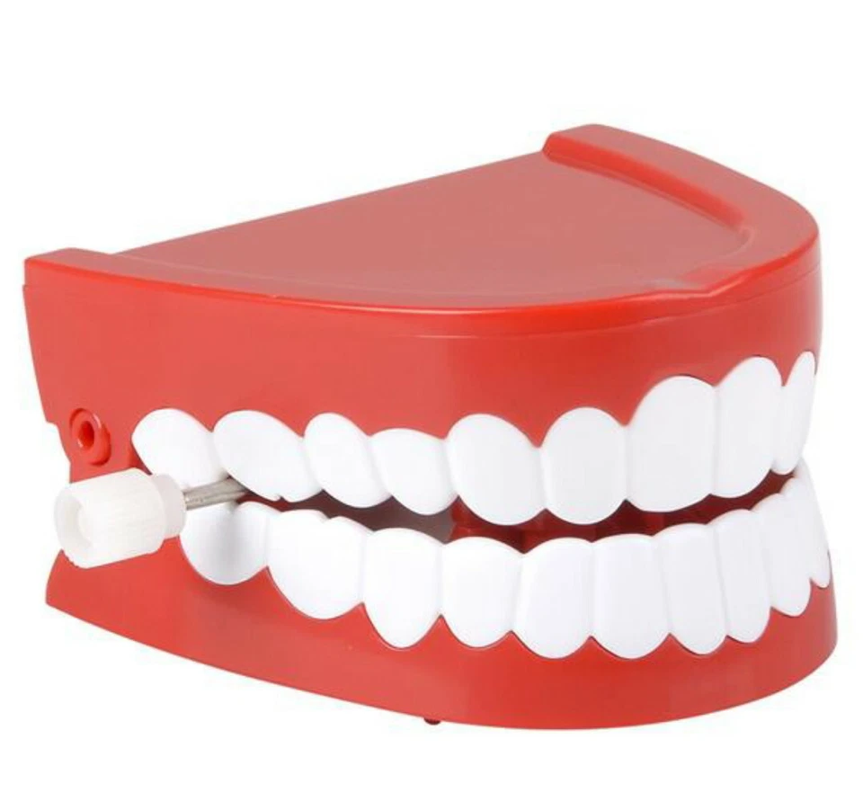 Wind-Up Chattering Teeth - Novelty Fun Gag Gift- SUPER Fast Ship - DENTURES - Image 1 of 2