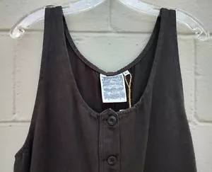 Jungmaven Button Front Jumper Overalls Hemp SZ Large Black - Picture 1 of 3