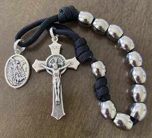 Stainless Steel St. Michael Catholic Single Decade Rosary - Handmade - Picture 1 of 6
