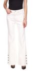 Michael Kors Women's Shank Button Hem Flare Leg Denim Jeans White Size 6