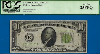 1928C $10 Federal Reserve Note PCGS 25PPQ wanted popular New York Fr 2003-B - Image 1 of 2