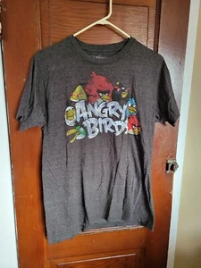 Fifth Sun Men's M Gray Angry Birds Cotton Polyester T Tee Shirt - Picture 1 of 3