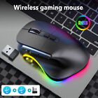Funkmaus 2400 DPI RGB Gaming Maus Ergonomisch Tri-Modi Aufladbar Maus W/8Tasten