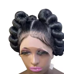 Braided Bantu Knots Wig. Afro Puff Drawstring, It’s Just As Pictured. - Picture 1 of 4