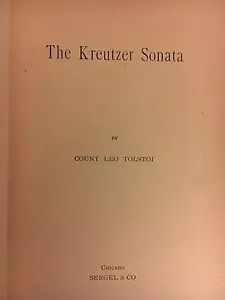 Kreutzer Sonata, Tolstoy, Tolstoi, Russian, 1st Ed., Russia, Literature - Picture 1 of 2