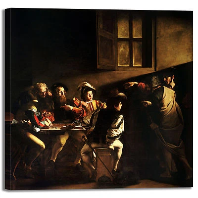 QUITECH Caravaggio vocazione di san Matteo quadro stampa tela dipinto telaio arredo casa