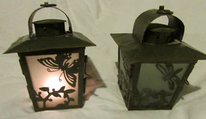 BUTTERFLY LANTERN TEA LIGHT CANDLE HOLDER SET OF 2 KOHL'S SUMMER LIVING RN#73277 - Picture 1 of 10