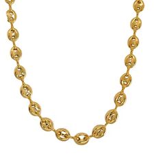Genuine 18k Gold Filled  Hollow Puff Mariner Link Chain  for Women 16"  8mm