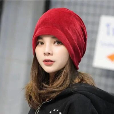 Velvet Winter Slouch Beanie Ski Hip Hop Hat Cap Spring Black Skullcap Beanie Hat - Image 1 of 4