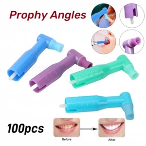100Pcs Dental Disposable Polishing Cup Brushes Prophy Angles Soft Latex Free - Picture 1 of 22