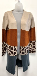 NEW! Bodyflirt XS UK6-8 colour block longer length long-sleeved cardigan - Picture 1 of 10