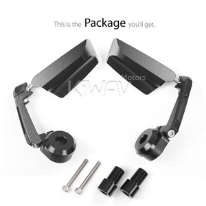 Bar end mirror PAIR heavy LEAP neat black fits Yamaha FZ-07 FZ-09 16mm bolt-on - Picture 1 of 9