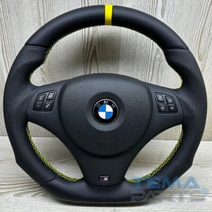 BMW CUSTOM MADE FLAT BOTTOM GRIPPED STEERING WHEEL FOR E90 E92 E82 E84 E87 M3 M1 - Bild 1 von 4