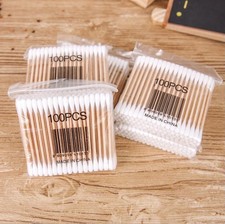 100Pcs New Disposable Cotton Swab Applicator Q-tip Swabs Bamboo Handle Sturdy