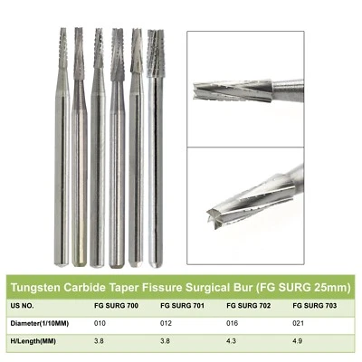 Fresas quirúrgicas dentales Wave para pieza de mano de alta velocidad FG SURG 700 701 702 703 Prima Foto 1 de 4