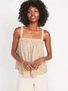 Nuevo con etiquetas Antiguo Azul Marino Corbata Floral Cami Columpio Top Cottage Boho Campesino Mujer XXL - Imagen 1 de 5