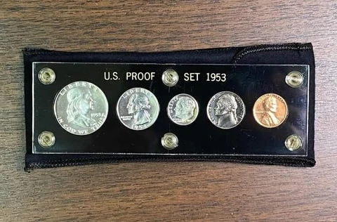 Gem! 1953, Franklin Proof Set, In A Capital Holder, WOW Cover
