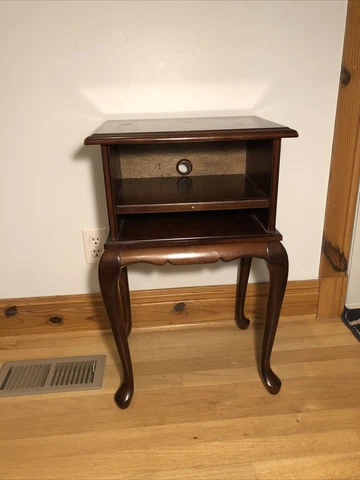 Bombay Furniture Queen Anne Style Mahogany Side pull out electronic Phone Table Cover