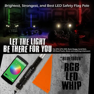 60" 5FT RGB 5050 látigo de luz LED control Bluetooth liberación rápida todoterreno 1 pieza (A) - Imagen 1 de 7