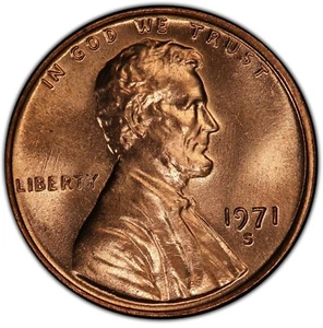1971 S Lincoln Memorial Cent Choice BU Penny US Coin Never touched 33A - Picture 1 of 7