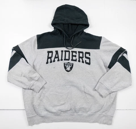 Vintage Oakland Raiders Sweatshirt Men's 3XL XXXL Gray Hoodie NFL Football Y2K Cover