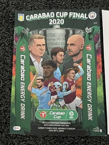 2020 OFFICIAL CARABAO CUP FINAL VILLA V MAN CITY PROGRAMME & TEAM SHEET - Picture 1 of 4