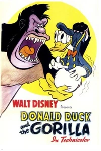 WALT DISNEY movie poster DONALD DUCK AND THE GORILLA animated bright 20x30 - Picture 1 of 1