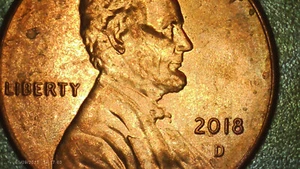 "DOUBLE EAR" 2018-D LINCOLN SHIELD CENT W/ DOUBLE DIE OBVERSE ERROR!! - Picture 1 of 4