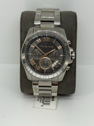 Orologio Michael Kors Brecken Cronografo Acciaio Inox Quadrante Grigio 44mm ~ MK8609