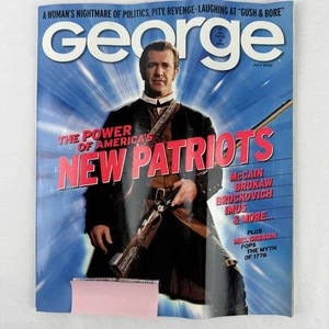 GEORGE MAGAZINE Mel Gibson New Patriots McCain Comics Pearl Jam July 2000 JFK Jr - Imagen 1 de 24