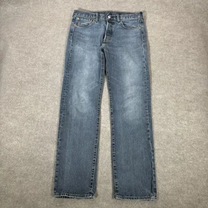 Jeans Levis 501 Para Hombre 31x31 Calce Original Pierna Recta Azul Denim Desteñido Botón Mosca - Imagen 1 de 16