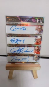 Auto 1/1 Leaf Pure Quadography joe Montana Steve Young Jeff Garcia Brock Purdy - Picture 1 of 10