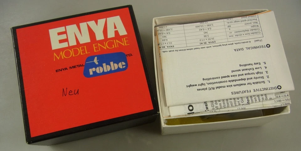 Vintage ENYA 35-4C Modell-Flugzeug-Motor mit Karton (unbenutzt) K120725A00 - Bild 1 von 4