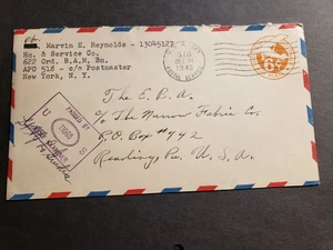 APO 518 ASHCHURCH, ENGLAND, UK 1943 Censored WWII Army Cover 622 ORD BAM Bn - Picture 1 of 2