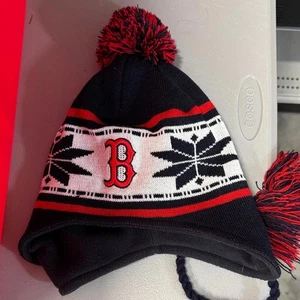 Cappello invernale in maglia Boston Red Sox New Era con pom pom - Foto 1 di 2