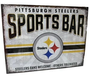 Pittsburgh Steelers Sports Bar Blechschild Wanddekor 12,5" x 16" Made in USA - Bild 1 von 4