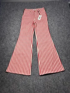 Wrangler Jeans Womens 26x32 Red White Striped Wanderer 622 High Rise Flare NWT - Picture 1 of 9