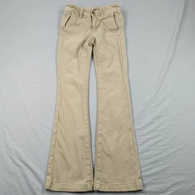 Pantalones American Eagle Mujer 00 Caqui Corte Bota Corta Informal Preppy Oficina Foto 1 de 4