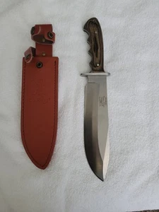 Elk Ridge Hand Forged Knife Fixed Blade Stainless Leather Sheath ER-438-SO 8.75" - Picture 1 of 4